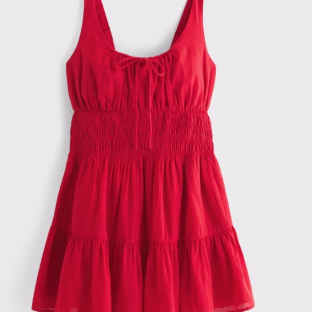 Abercrombie Smocked Tie-Front Mini Dress - Picture 2 of 3
